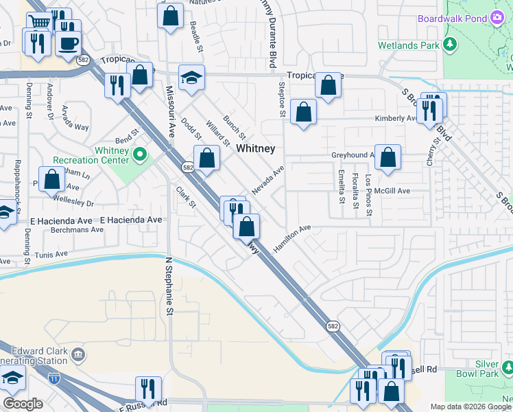 map of restaurants, bars, coffee shops, grocery stores, and more near 6070 Forest Archer Place in Las Vegas