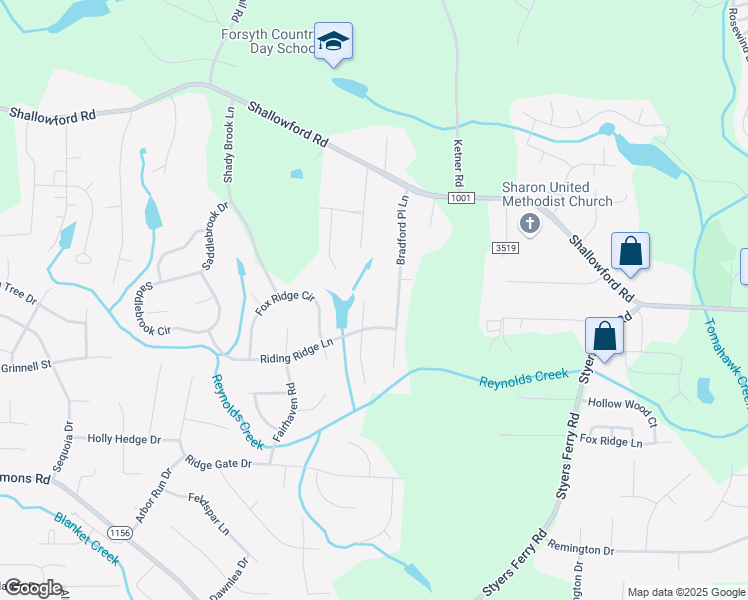 map of restaurants, bars, coffee shops, grocery stores, and more near 105 Bradford Lake Court in Lewisville