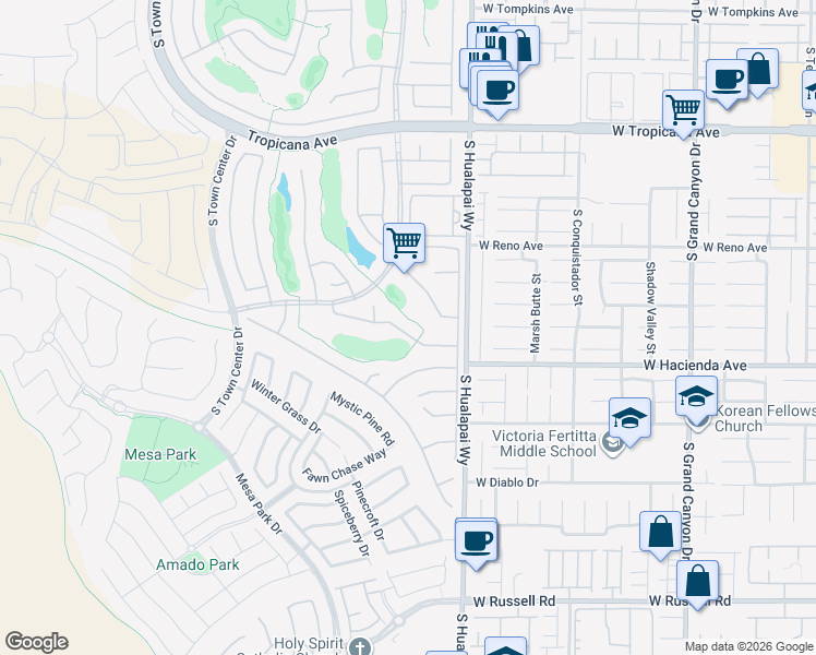map of restaurants, bars, coffee shops, grocery stores, and more near 10243 Maggira Place in Las Vegas