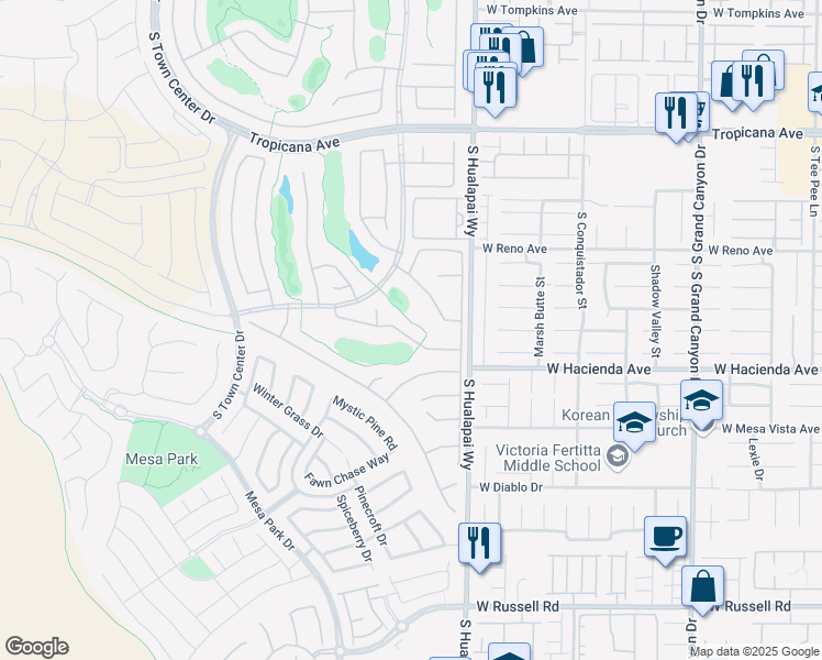 map of restaurants, bars, coffee shops, grocery stores, and more near 10284 Sofferto Avenue in Las Vegas
