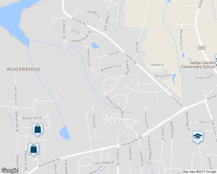 map of restaurants, bars, coffee shops, grocery stores, and more near 618 Cambridge Farm Court in Kernersville