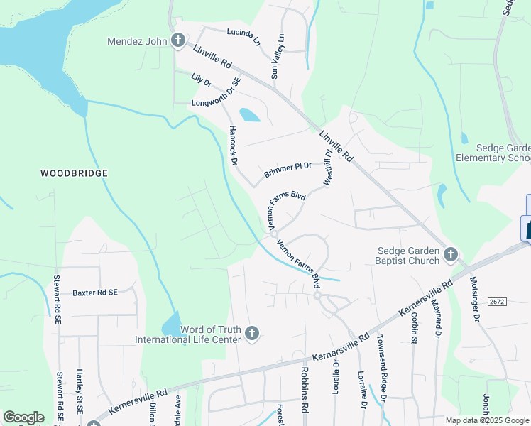 map of restaurants, bars, coffee shops, grocery stores, and more near 4521 Vernon Farms Boulevard in Kernersville