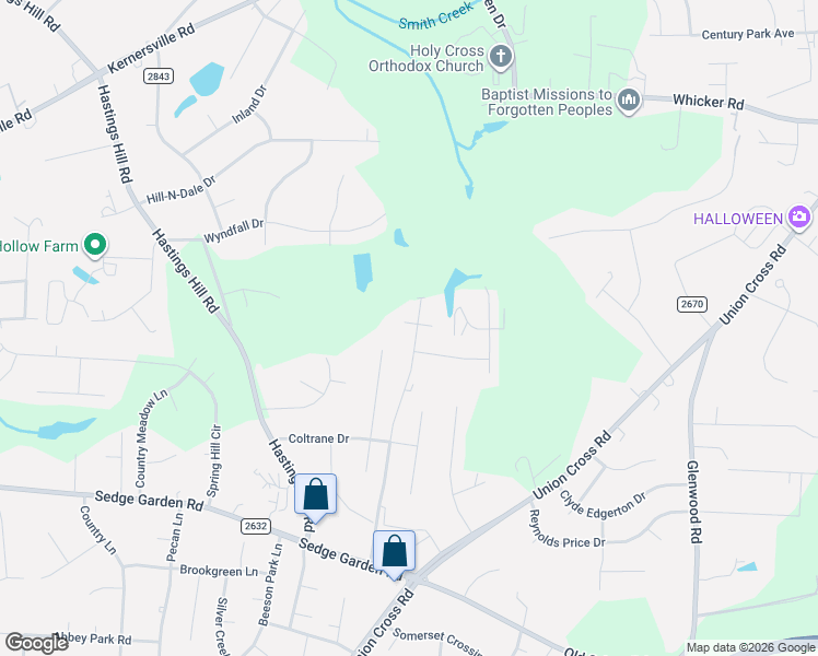 map of restaurants, bars, coffee shops, grocery stores, and more near 924 Beesons Field Drive in Kernersville