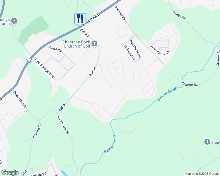 map of restaurants, bars, coffee shops, grocery stores, and more near 5509 Elaine Lane in Knoxville