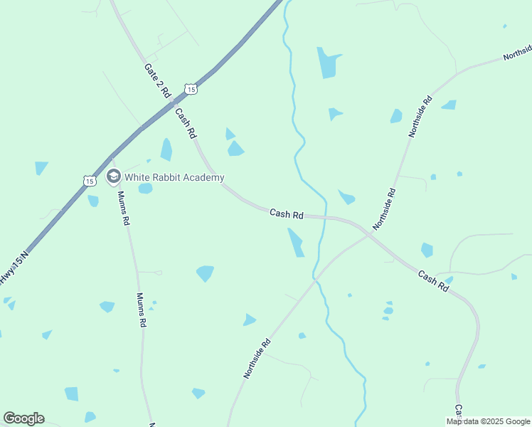 map of restaurants, bars, coffee shops, grocery stores, and more near 1607 Cash Road in Creedmoor