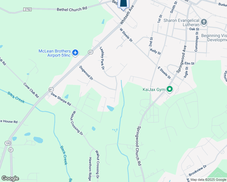 map of restaurants, bars, coffee shops, grocery stores, and more near 407 Ambler Road in Gibsonville