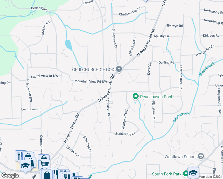 map of restaurants, bars, coffee shops, grocery stores, and more near 541 Hearthside Drive in Winston-Salem