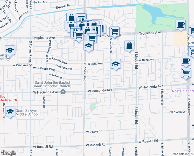 map of restaurants, bars, coffee shops, grocery stores, and more near 5958 Greenery View Lane in Las Vegas