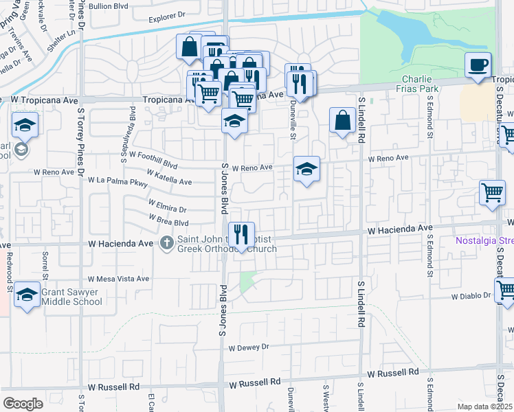 map of restaurants, bars, coffee shops, grocery stores, and more near 5958 Greenery View Lane in Las Vegas