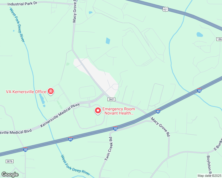 map of restaurants, bars, coffee shops, grocery stores, and more near 446 Farley Drive in Kernersville