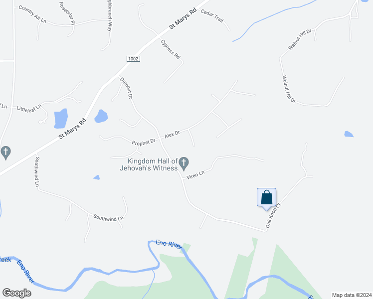 map of restaurants, bars, coffee shops, grocery stores, and more near 504 Calvert Court in Hillsborough