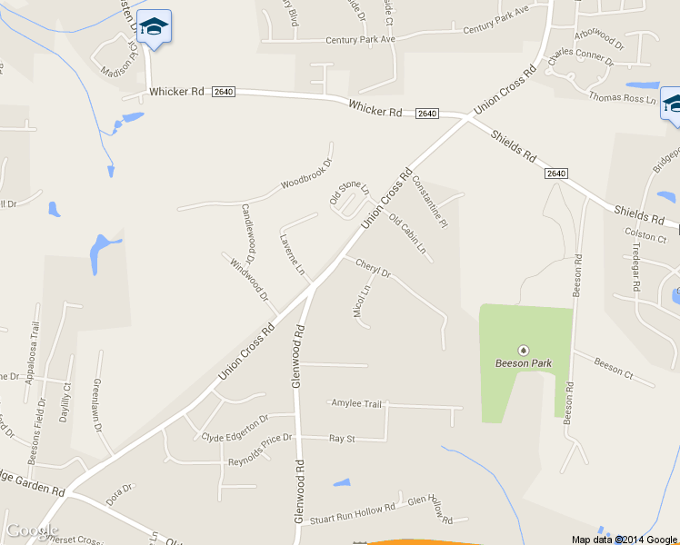map of restaurants, bars, coffee shops, grocery stores, and more near 1285 Union Cross Road in Kernersville