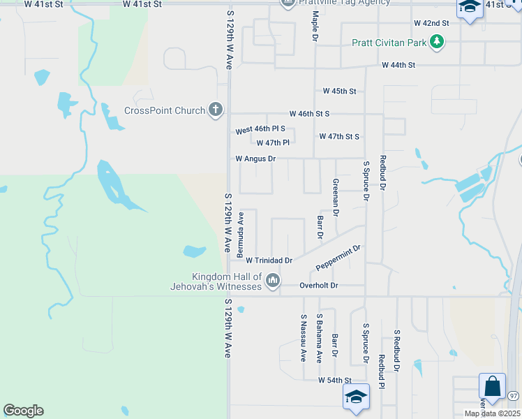 map of restaurants, bars, coffee shops, grocery stores, and more near 4901 Barbados Avenue in Sand Springs