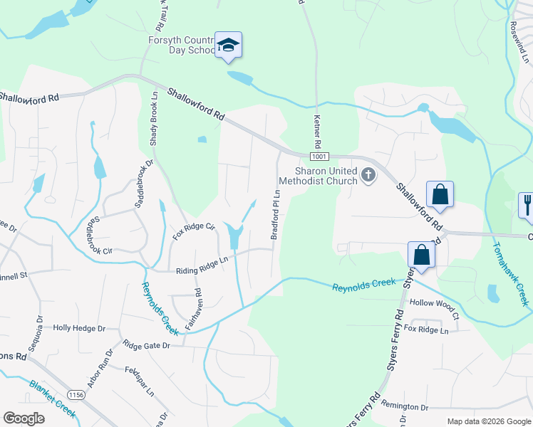 map of restaurants, bars, coffee shops, grocery stores, and more near 164 Bradford Place Lane in Lewisville