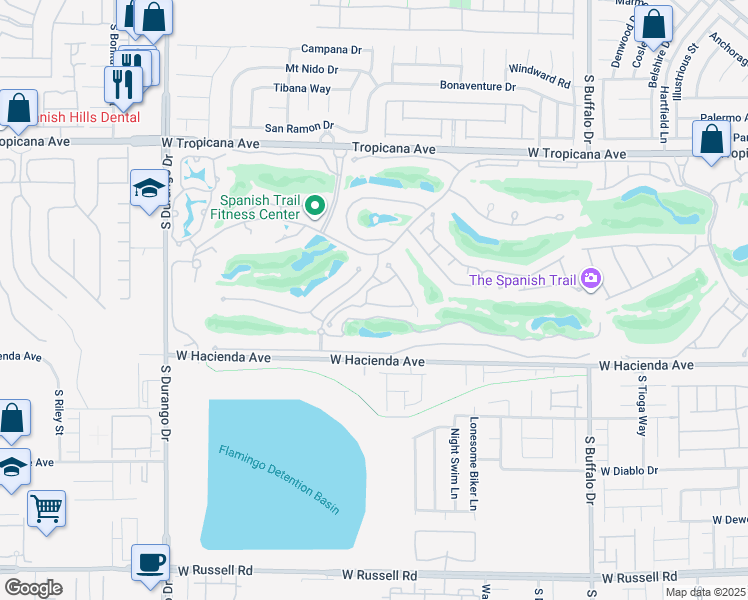 map of restaurants, bars, coffee shops, grocery stores, and more near 8116 Round Hills Cir in Las Vegas