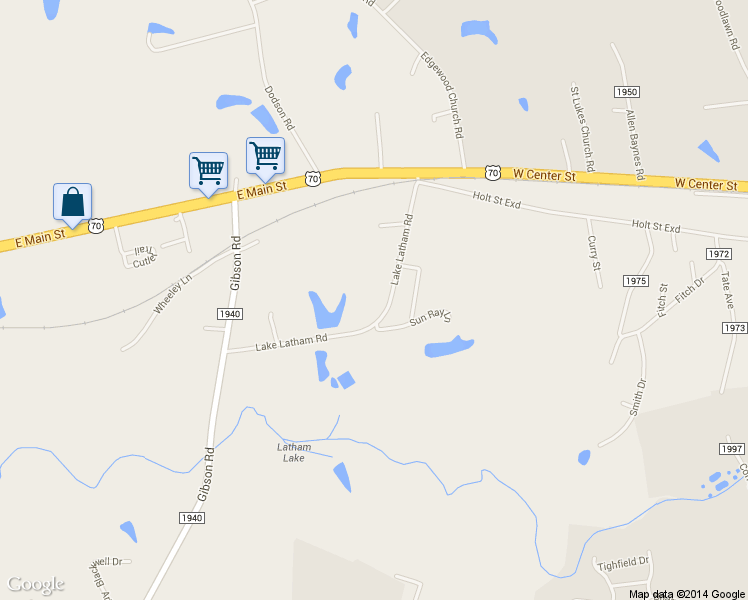 map of restaurants, bars, coffee shops, grocery stores, and more near 253 Lake Latham Road in Mebane