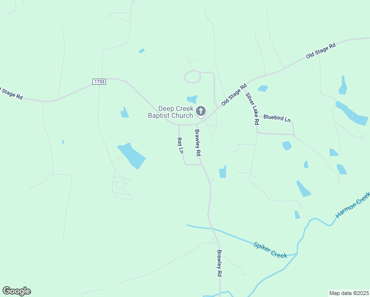 map of restaurants, bars, coffee shops, grocery stores, and more near 2125 Ray Lane in Yadkinville