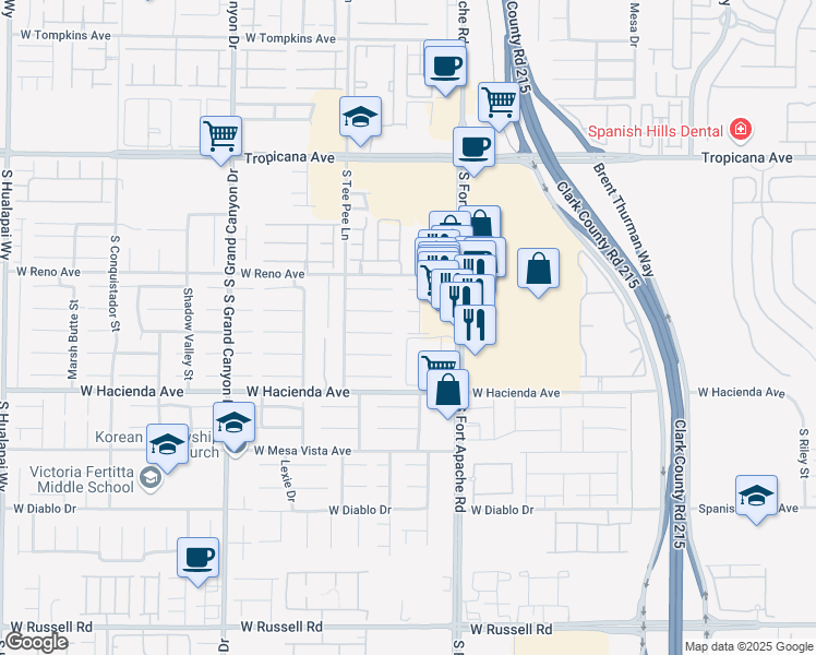 map of restaurants, bars, coffee shops, grocery stores, and more near 9488 West Ali Baba Lane in Las Vegas