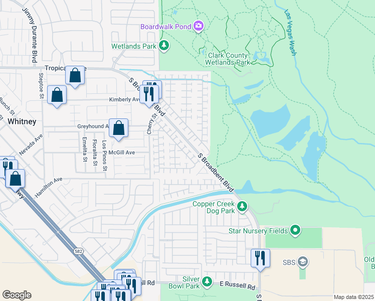 map of restaurants, bars, coffee shops, grocery stores, and more near 5210 Jewel Canyon Drive in Las Vegas