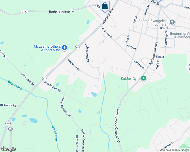 map of restaurants, bars, coffee shops, grocery stores, and more near 1200 Dogwood Drive in Gibsonville