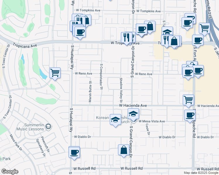 map of restaurants, bars, coffee shops, grocery stores, and more near 9954 Shadymill Avenue in Las Vegas