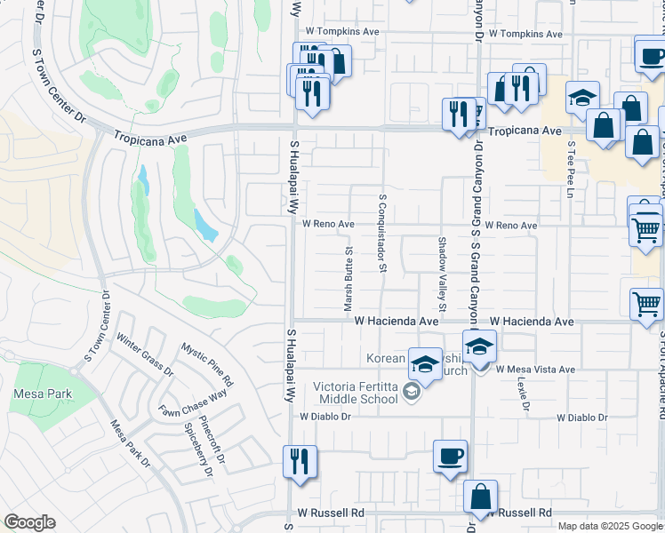 map of restaurants, bars, coffee shops, grocery stores, and more near 10106 Walhalla Plateau Court in Las Vegas