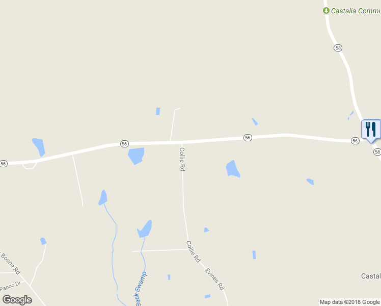 map of restaurants, bars, coffee shops, grocery stores, and more near 39 Collie Road in Castalia