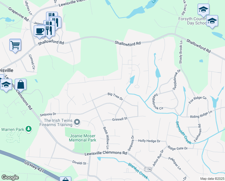 map of restaurants, bars, coffee shops, grocery stores, and more near 1104 Saskatoon Drive in Lewisville