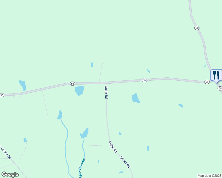 map of restaurants, bars, coffee shops, grocery stores, and more near 39 Collie Road in Castalia