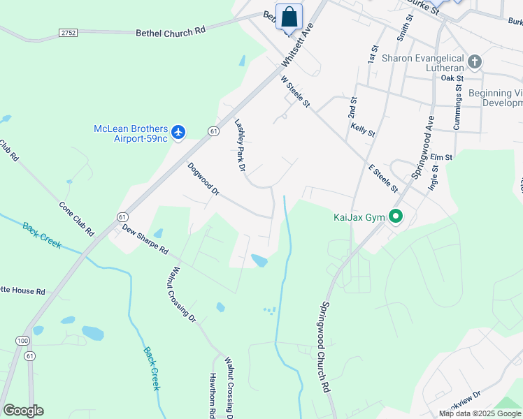 map of restaurants, bars, coffee shops, grocery stores, and more near 1200 Dogwood Drive in Gibsonville