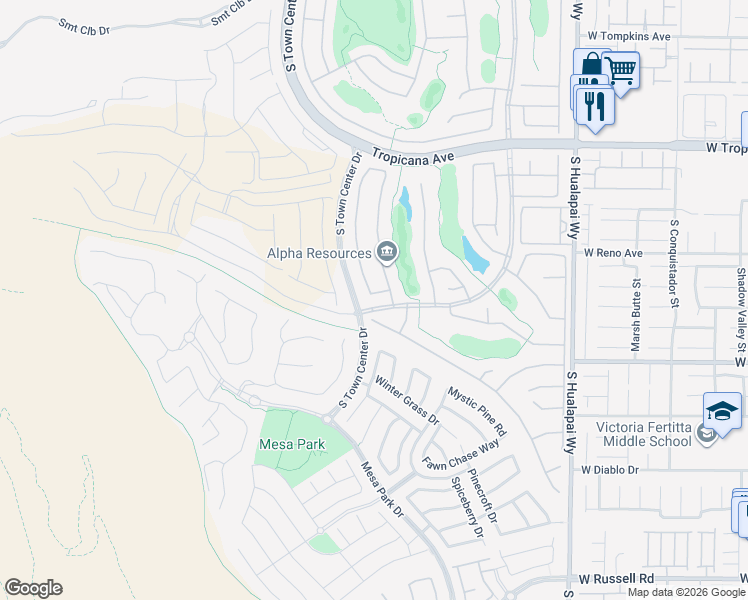 map of restaurants, bars, coffee shops, grocery stores, and more near 10547 Grazia Avenue in Las Vegas