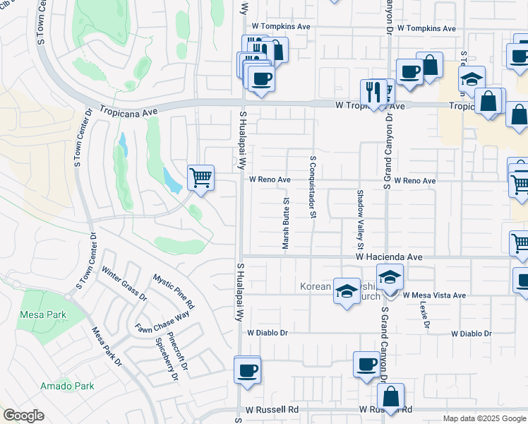 map of restaurants, bars, coffee shops, grocery stores, and more near 10137 Walhalla Plateau Court in Las Vegas