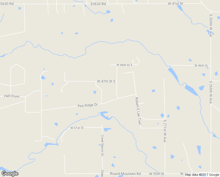 map of restaurants, bars, coffee shops, grocery stores, and more near 4824 South 277th West Avenue in Sand Springs