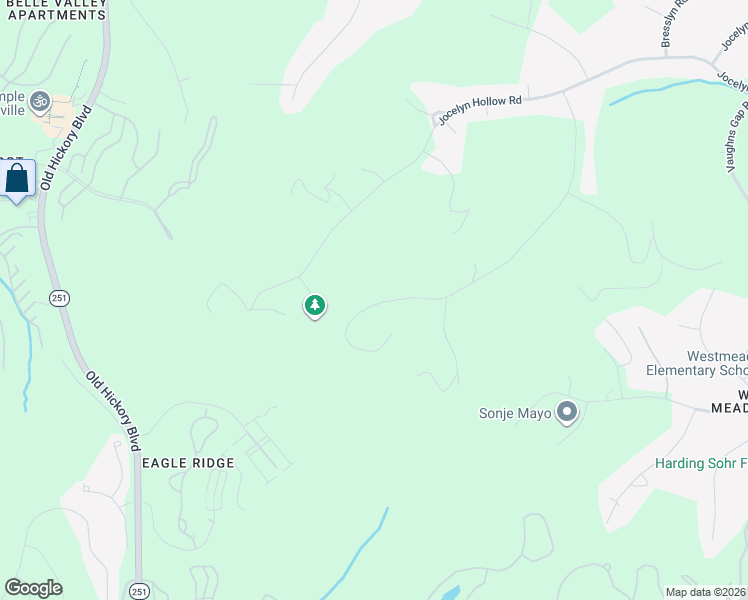 map of restaurants, bars, coffee shops, grocery stores, and more near 6624 Rolling Fork Drive in Nashville