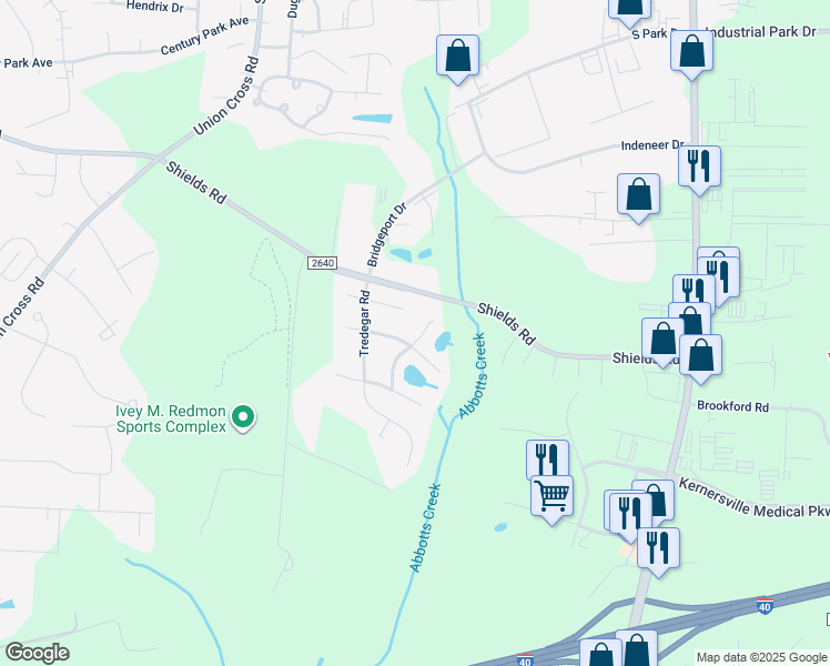 map of restaurants, bars, coffee shops, grocery stores, and more near 1570 Conning Court in Kernersville