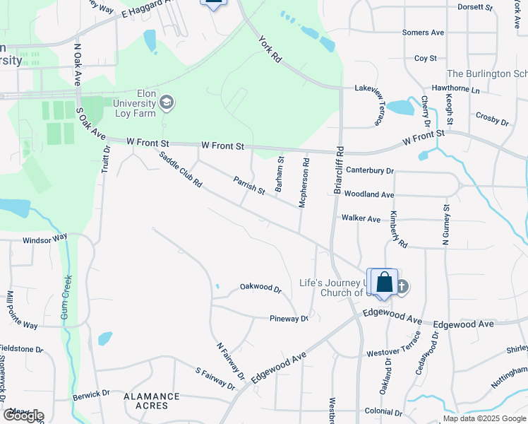 map of restaurants, bars, coffee shops, grocery stores, and more near 2417 Saddle Club Road in Burlington