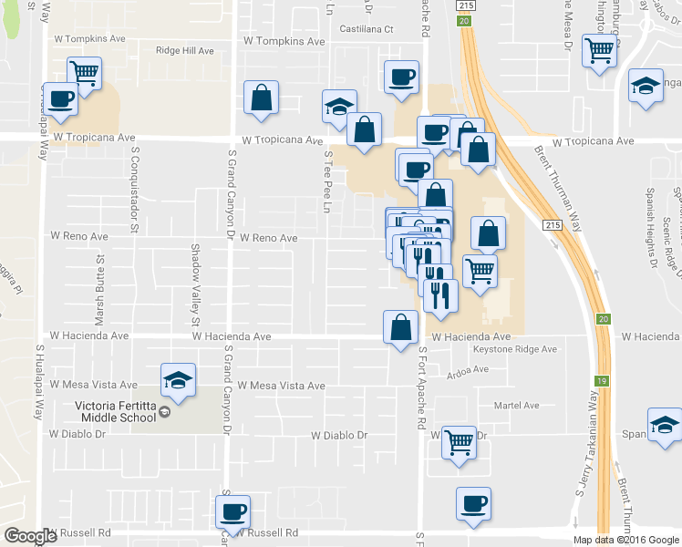 map of restaurants, bars, coffee shops, grocery stores, and more near 9573 Ancala Hollow Court in Las Vegas