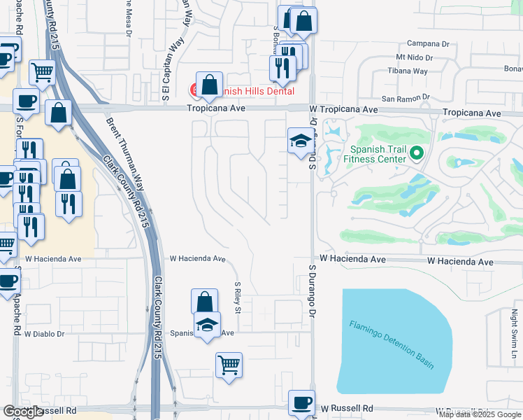 map of restaurants, bars, coffee shops, grocery stores, and more near 5170 Rustic Ridge Drive in Las Vegas