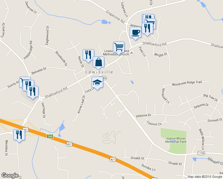 map of restaurants, bars, coffee shops, grocery stores, and more near 212 Lewisville Clemmons Rd in Lewisville