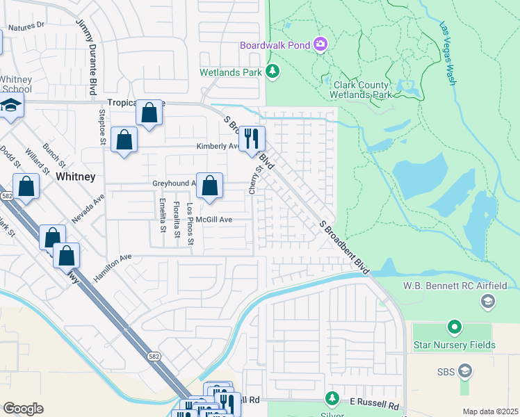 map of restaurants, bars, coffee shops, grocery stores, and more near 5179 Mineral Lake Drive in Las Vegas
