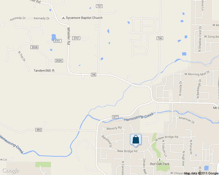 map of restaurants, bars, coffee shops, grocery stores, and more near 5059 West Wheeler Road in Fayetteville