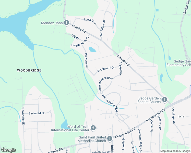 map of restaurants, bars, coffee shops, grocery stores, and more near 4510 Brimmer Place Drive in Kernersville