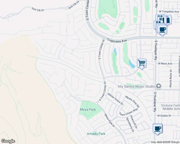 map of restaurants, bars, coffee shops, grocery stores, and more near 10663 Stone Ledge Avenue in Las Vegas