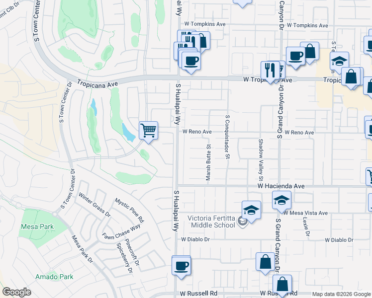 map of restaurants, bars, coffee shops, grocery stores, and more near 10137 Walhalla Plateau Court in Las Vegas
