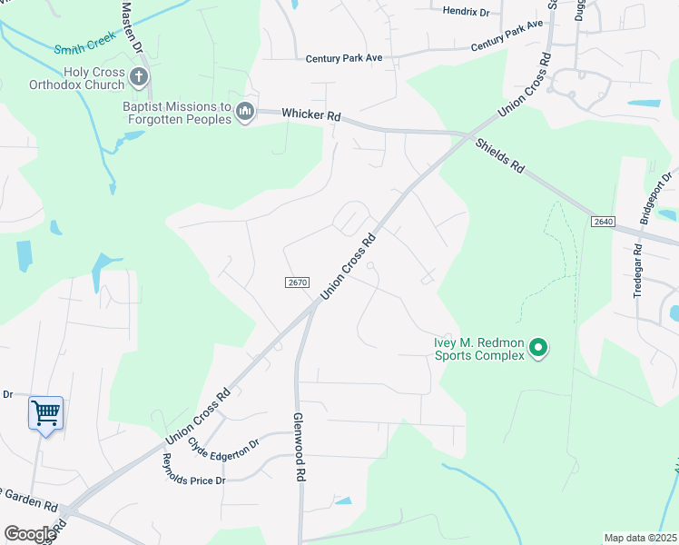 map of restaurants, bars, coffee shops, grocery stores, and more near 1278 Union Cross Road in Kernersville