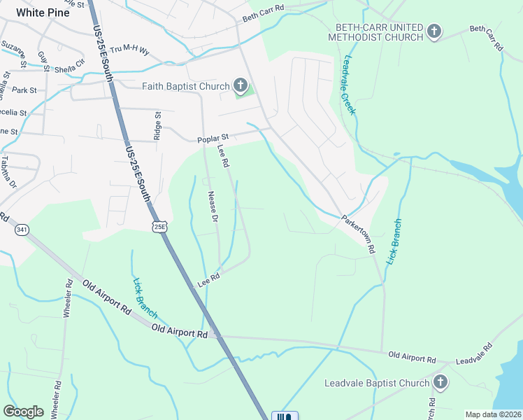 map of restaurants, bars, coffee shops, grocery stores, and more near 970 Lee Road in White Pine