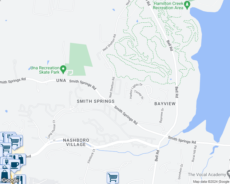 map of restaurants, bars, coffee shops, grocery stores, and more near 3021 Ned Shelton Road in Nashville