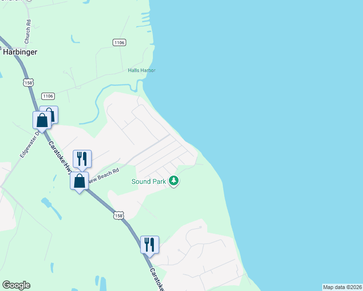 map of restaurants, bars, coffee shops, grocery stores, and more near 527 Crabtree Ln in Currituck