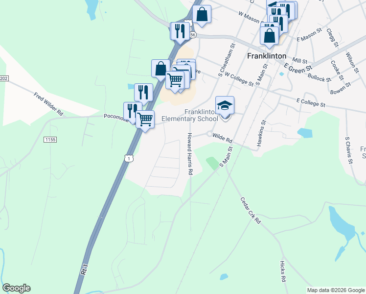 map of restaurants, bars, coffee shops, grocery stores, and more near 17 Duchess Avenue in Franklinton