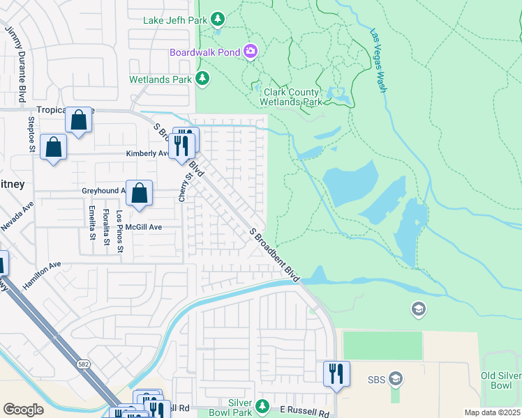 map of restaurants, bars, coffee shops, grocery stores, and more near 5158 Mascaro Drive in Las Vegas